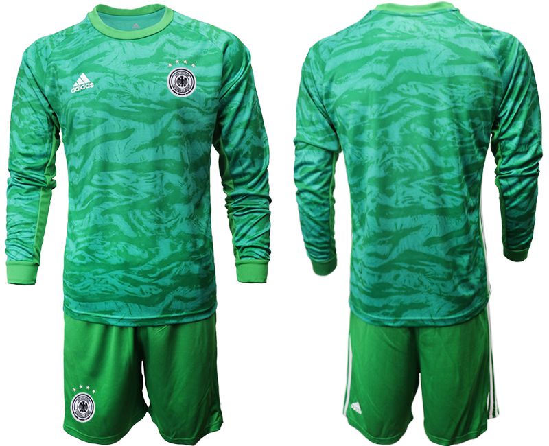 Men 2019-2020 Season National Team Germany green goalkeeper long sleeve Soccer Jersey